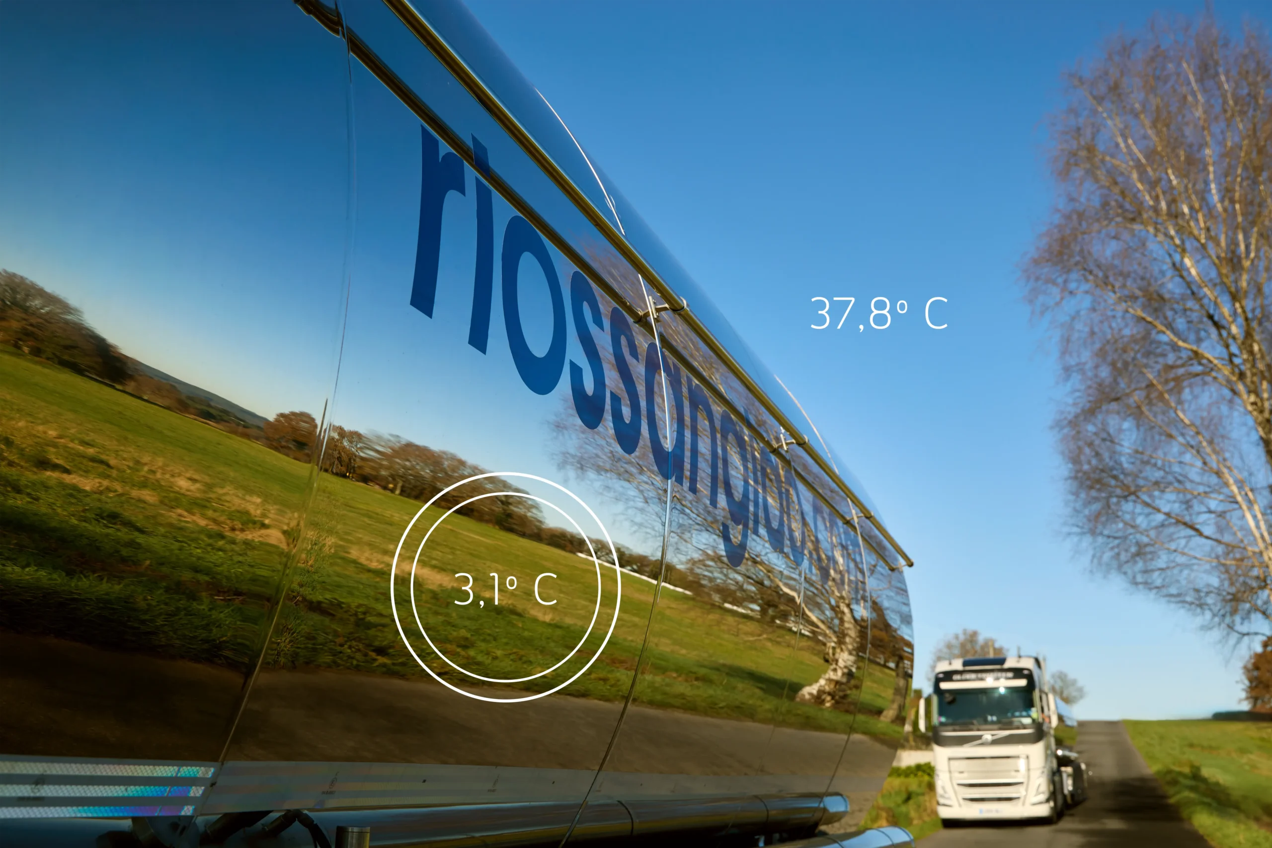 Detalle de cisterna isotérmica para el transporte de líquidos alimentarios